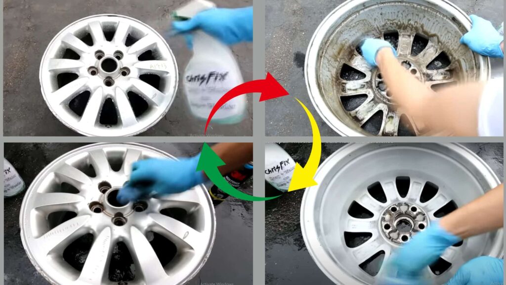 Scratched alloy rim repair