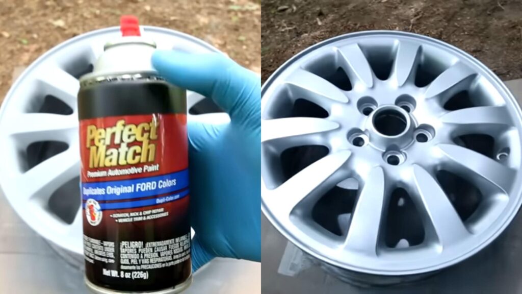 Rim touch-up paint application