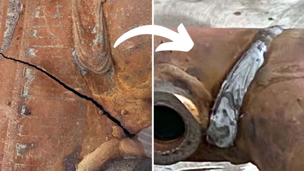 Welding cracked exhaust manifold at home